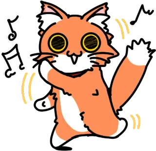 😀 Katze, Tanzen, Musik, Cartoon, Tier, Süß, Spaß whatsapp sticker