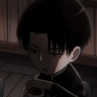 ☕ Levi Ackerman Attack on Titan anime, manga, Levi Ackerman, Attack on Titan, drink, character, anime character telegram sticker
