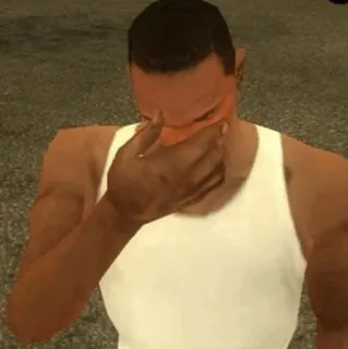 🔪 Carl Johnson Grand Theft Auto: San Andreas วิดีโอเกม, ร้องไห้, gta, san andreas, cj telegram sticker