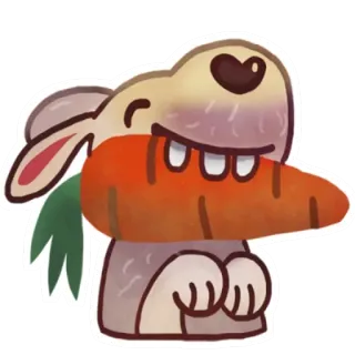 🥕 conejo, conejito, zanahoria, lindo, animal, pegatina whatsapp sticker
