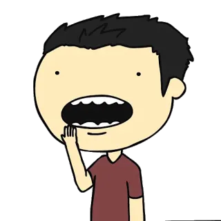 😱 desenho animado, personagem, gesto de mão, boca aberta, surpreso, chocado telegram sticker