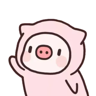 👋 豚, 動物, 可愛い, 漫画, ピンク telegram sticker
