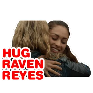 💜 Raven Reyes HUG RAVEN REYES объятие, дружба, эмоциональный, персонаж, Сотня telegram sticker