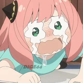 😭 Anya piangere, anime, ragazza, lacrime, triste, cartone animato telegram sticker