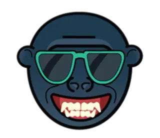 🦍 ลิง, แว่นกันแดด, เท่, สัตว์, การ์ตูน, สติกเกอร์ telegram sticker