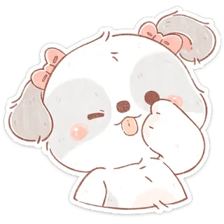 😋 anak anjing, anjing, lucu, kartun, binatang, stiker telegram sticker