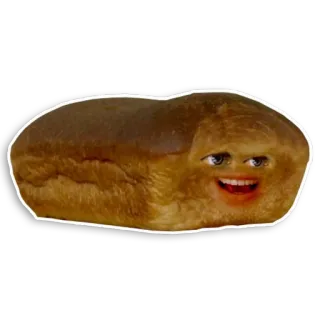 🙀 pane, cibo, divertente, arancia fastidiosa, faccia telegram sticker