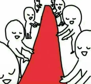 🙄 people, crowd, cartoon, red carpet, celebration telegram sticker