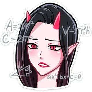 ⁉️ devil, math, geometry, algebra, equation, sticker, demon whatsapp sticker