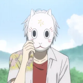 😌 Gin Hotarubi no Mori e Anime, Máscara, Raposa, Gin, Hotarubi no Mori e, Floresta, Espírito telegram sticker