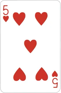 5⃣ carta de juego, corazones, número 5, juego de cartas telegram sticker