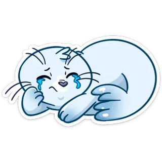 😭 anjing laut, imut, sedih, menangis, binatang, stiker telegram sticker