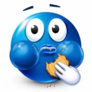 🍪 bleu, emoji, cookie, manger telegram sticker