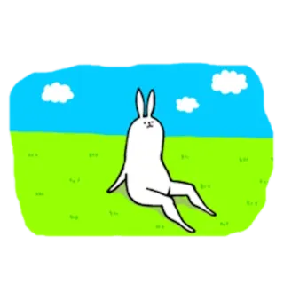 ⛺ lapin, dessin animé, animal, assis, extérieur whatsapp sticker