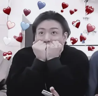 🤍 하트, 사랑, 신남, 행복, 귀여운, 애정, 사람, 남자 telegram sticker