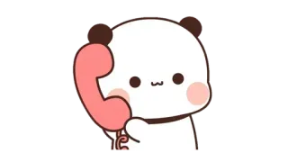 🍩 panda, telephone, call, cute, animal, cartoon telegram sticker