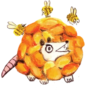🐝 pancernik, pszczoły, zwierzę, kreskówka, słodki telegram sticker