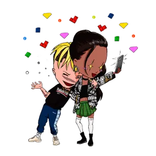❤️ desenho animado, personagem, adesivo, amizade, selfie, casal whatsapp sticker