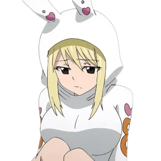 👄 Lucy Heartfilia Fairy Tail Anime, chica, linda, traje de conejita, fairy tail whatsapp sticker