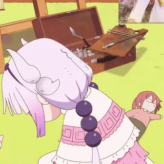 😭 Kanna Kamui Miss Kobayashi's Dragon Maid anime, dragon, cute, painting, art telegram sticker