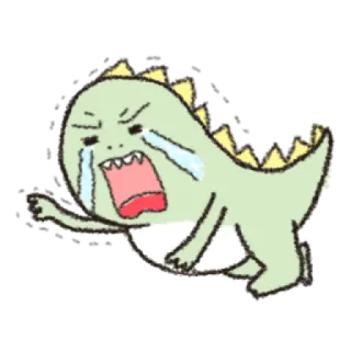 😭 dinosaurio, dibujos animados, llorando, triste, emocional, enojado, molesto telegram sticker