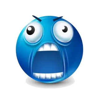 😠 zangado, emoji, azul, rosto, expressão, raiva whatsapp sticker