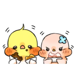 ☺️ mignon, dessin animé, en colère, nourriture, joyeux telegram sticker