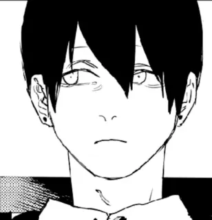 🌫 Aki Hayakawa Chainsaw Man Anime, Manga, Noir et blanc, Sérieux, Personnage whatsapp sticker