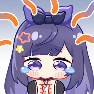 😢 Anime, Garota, Fofa, Chorando, Chibi, Kawaii telegram sticker