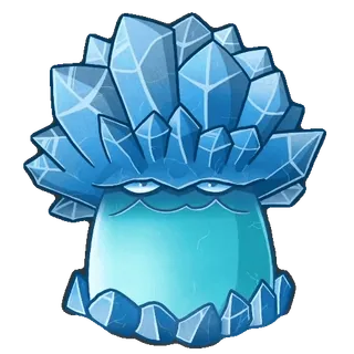 🥶 plants vs zombies, hongo de hielo, videojuego, planta, azul, invierno whatsapp sticker