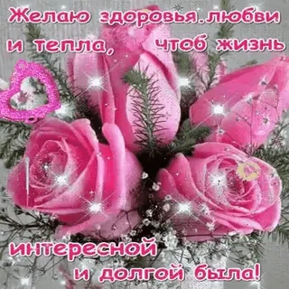 😙 Желаю здоровья, любви
и тепла, чтоб жизнь
интересной
и долгой была! rosas, flores, rosa, saudação, desejos telegram sticker