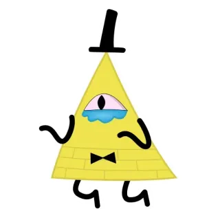 😭 Bill Cipher Gravity Falls 4:4 Cartone animato, Triangolo, Animazione, Pianto, Triste, Un occhio, Cilindro, Papillon telegram sticker