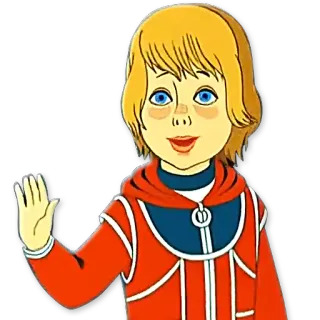 👋 Cartoon, Illustration, Junge, Kind, winkend telegram sticker