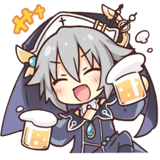 🍻 +++ animé, dessin animé, boisson, joyeux whatsapp sticker