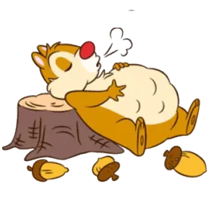 😴 ardilla listada, bellota, perezoso, dibujos animados, animal, durmiendo, lindo telegram sticker