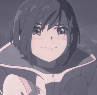 🫐 Ichigo Darling in the Franxx anime, sedih, menangis, Ichigo, Darling in the Franxx, cewek, karakter whatsapp sticker
