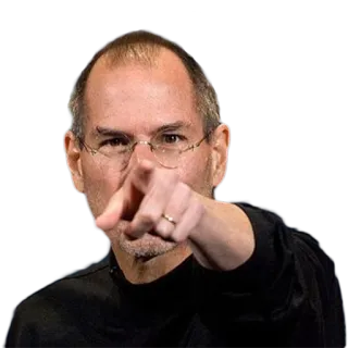 👈 Steve Jobs Steve Jobs, Negocios, Tecnología, Apple, Señalando telegram sticker
