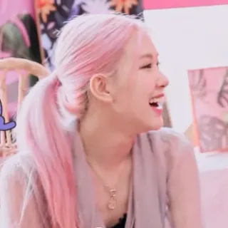 🌷 Rose Rose, Blackpink, K-pop, Cantante, Pelo rosa, Cola de caballo, Kpop whatsapp sticker