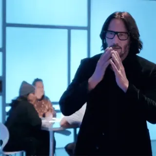 😘 Keanu Reeves Keanu Reeves, actor, portrait, man, glasses telegram sticker