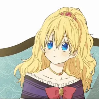 💗 anime, chica, pelo rubio, linda, princesa, manga, retrato whatsapp sticker
