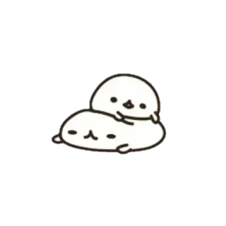 🍥 kawaii, słodki, foka, zwierzę, kreskówka, postać telegram sticker