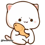 😢 @TaroiSticker Katze, Fisch, Sticker, süß, Tier, Cartoon telegram sticker