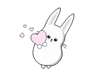 ❤️ うさぎ, 可愛い, ハート, 動物 telegram sticker