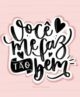 ❤️ Você me faz tão bem モチベーション, ポジティブ, ハート, 愛, フレーズ, カリグラフィー whatsapp sticker