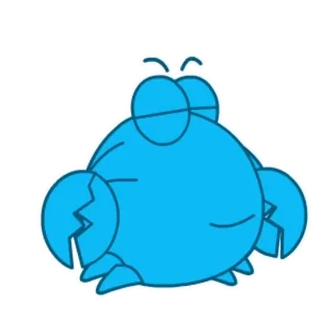 😒 Krabbe, blau, Tier, Cartoon, Meerestier, süß, Aufkleber whatsapp sticker