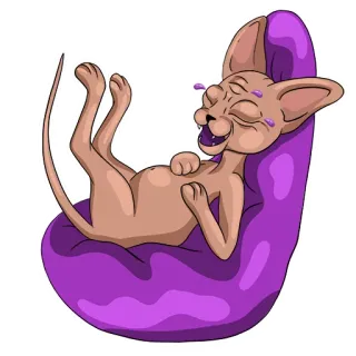 🤣 gatto, sphynx, ridere, pouf, divertente, meme telegram sticker