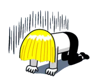 😔 悲しい, 泣く, 這う, 絶望, キャラクター, アニメ telegram sticker