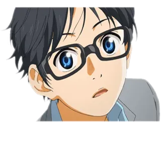 😲 Arima Kousei Your Lie in April Anime, Personaggio, Ragazzo, Occhiali, Kousei Arima, Your Lie in April telegram sticker