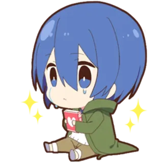 😢 Аниме, Чиби, Милый, Грустный, Плачущий, Мультфильм, Каваий telegram sticker