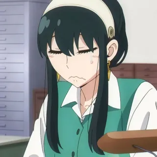 🙂 Yor Forger Spy × Family yor forger, spy family, anime, sad, crying, cartoon, woman telegram sticker